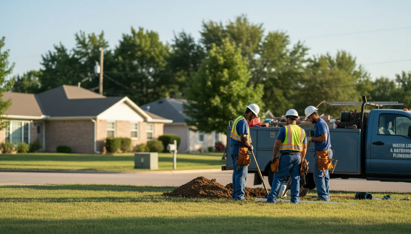 Residential water line and bathroom plumbing service in Farmington, MO
